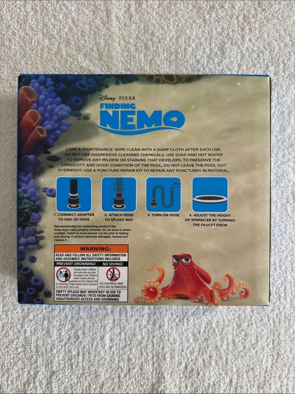 Disney Pixar Finding Nemo Orange Pet Sprinkler Splash Mat
